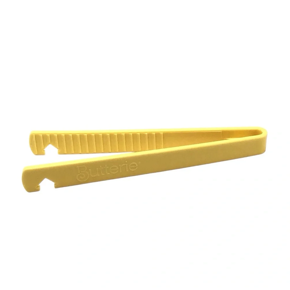 Butterie Toaster Tongs with Oven Rack Hook (Yellow).